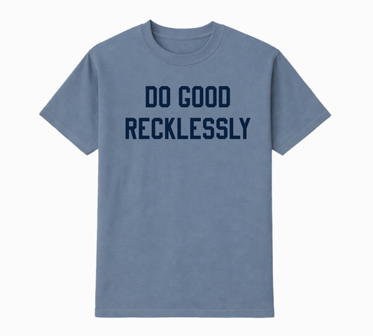 Collegiate Block Tee - Navy Graphic