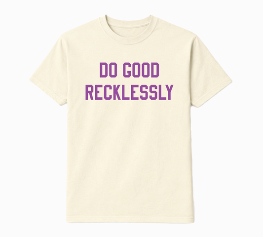 Collegiate Block Tee - Purple Graphic